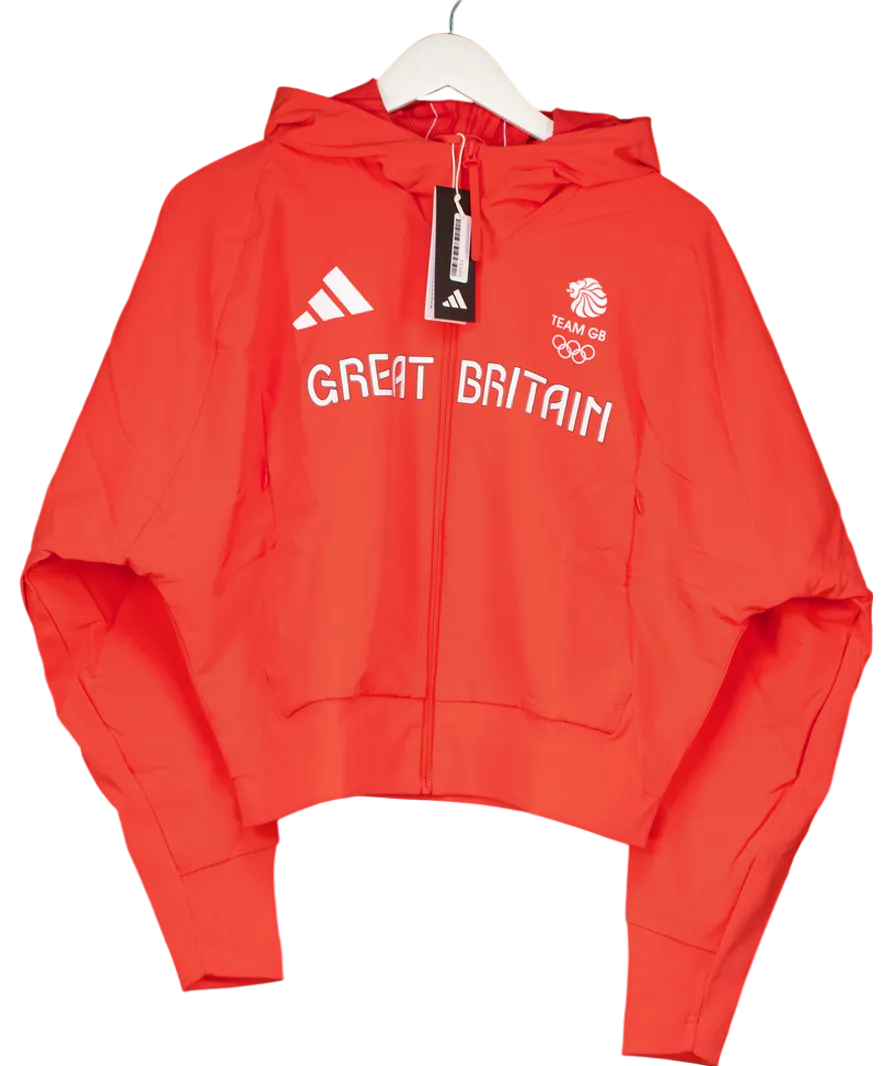 adidas Red Team Gb's Hoodie Jacket UK S