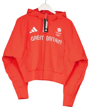 adidas Red Team Gb's Hoodie Jacket UK S