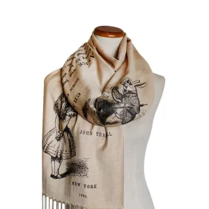Alice's Adventures in Wonderland by Lewis Carroll Scarf Shawl Wrap. Book scarf, Literary scarf, Classic Literature, Alice in Wonderland
