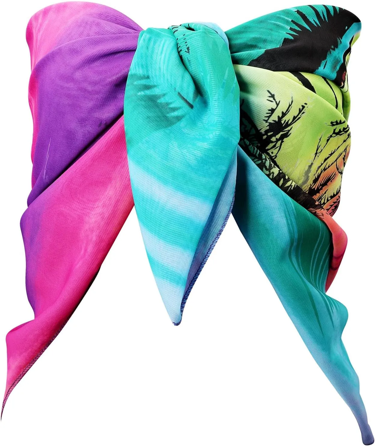 Ayliss Womens Swimwear Chiffon Cover up Solid Color Printed Beach Sarong Swimsuit Wrap Skirt Bathing Bikini Resort Wear