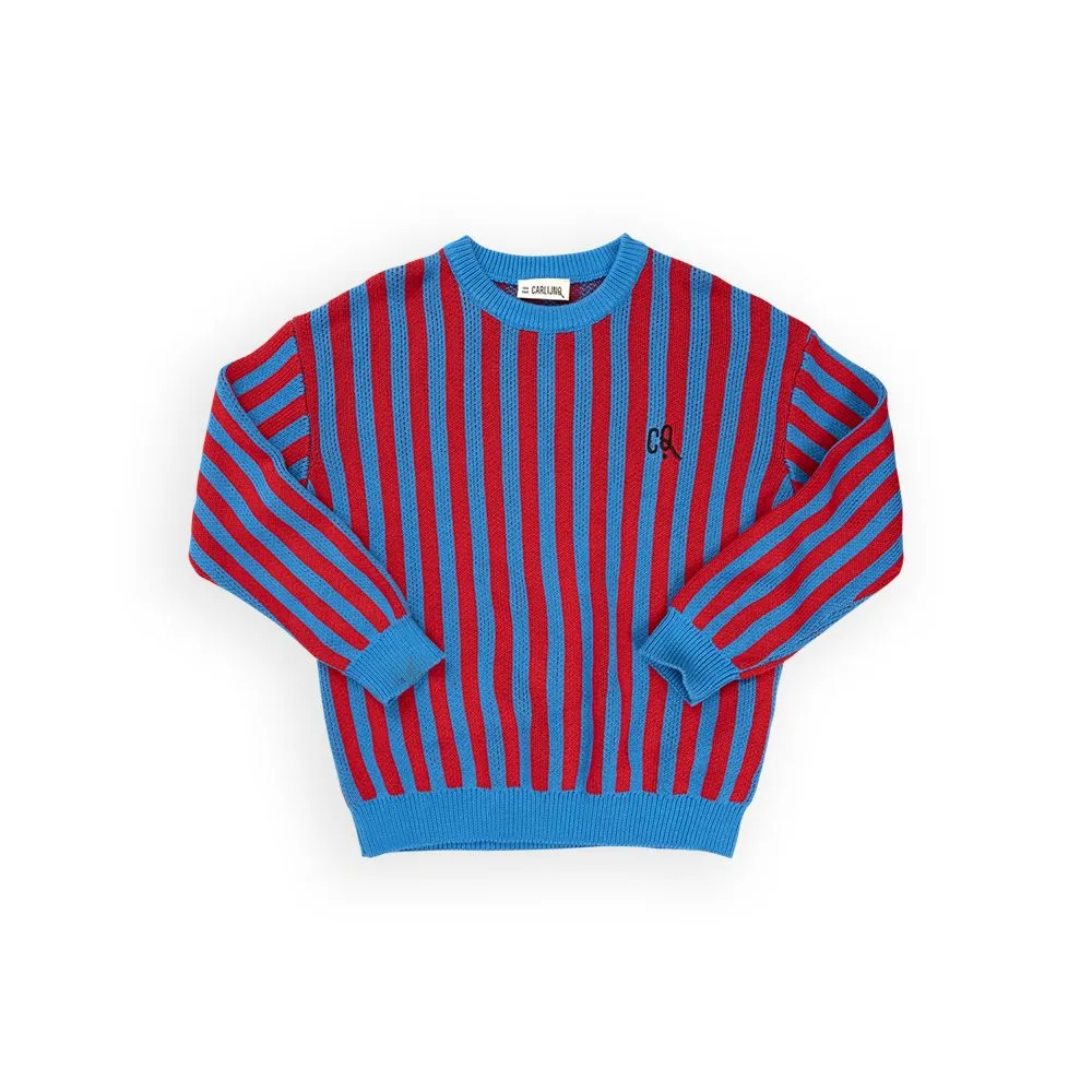Basic Sweater in Red and Blue