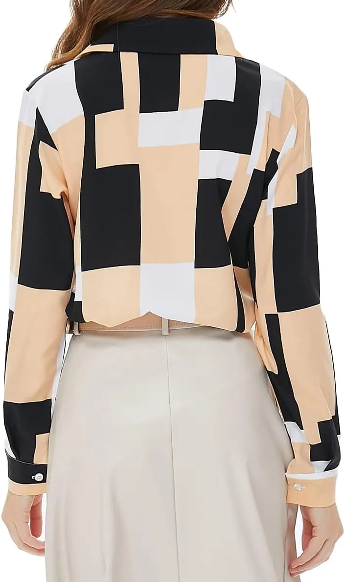 Beninos Women's Casual Blouses Long Sleeve Button Down Shirt