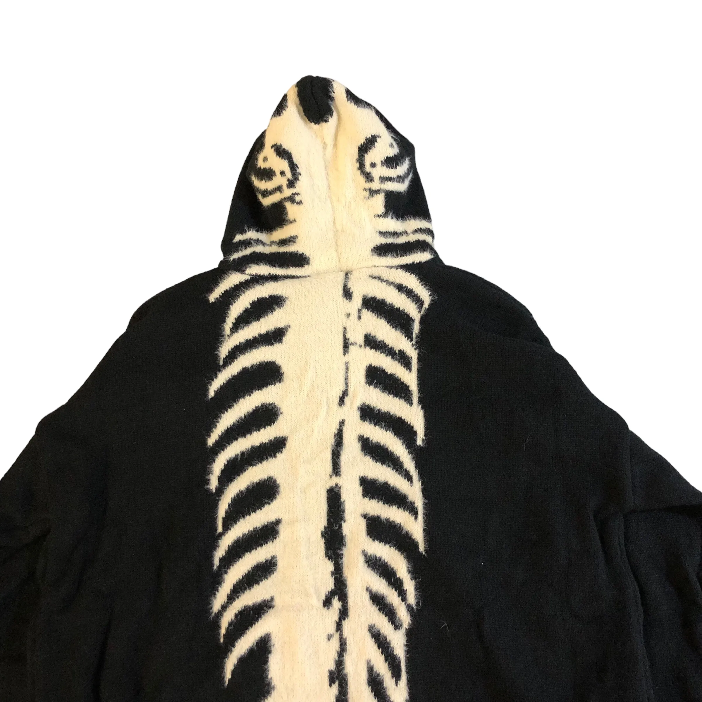 Black and White Knit Hoody Sweater