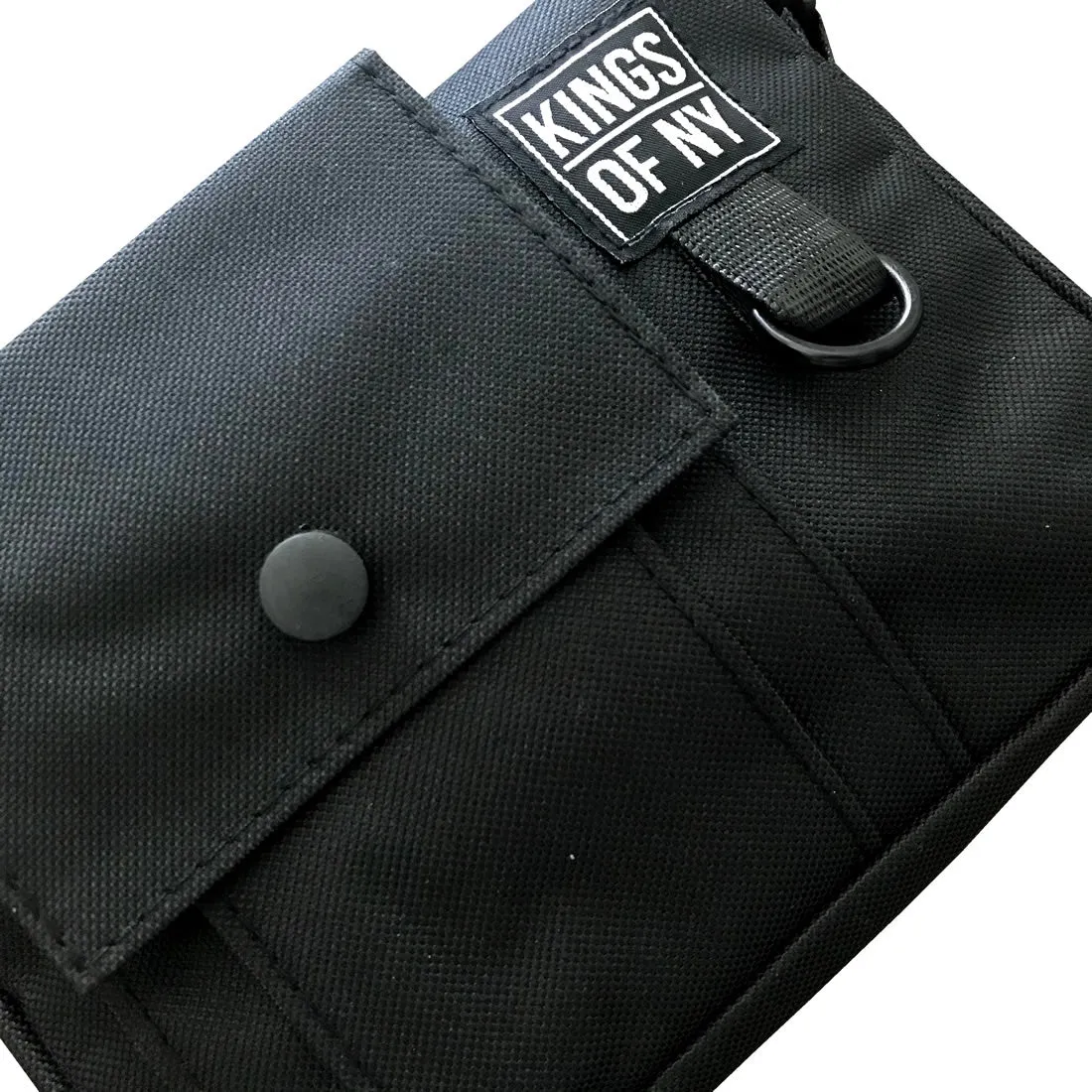 Black Front Pocket Mens Canvas Crossbody Sling Bag