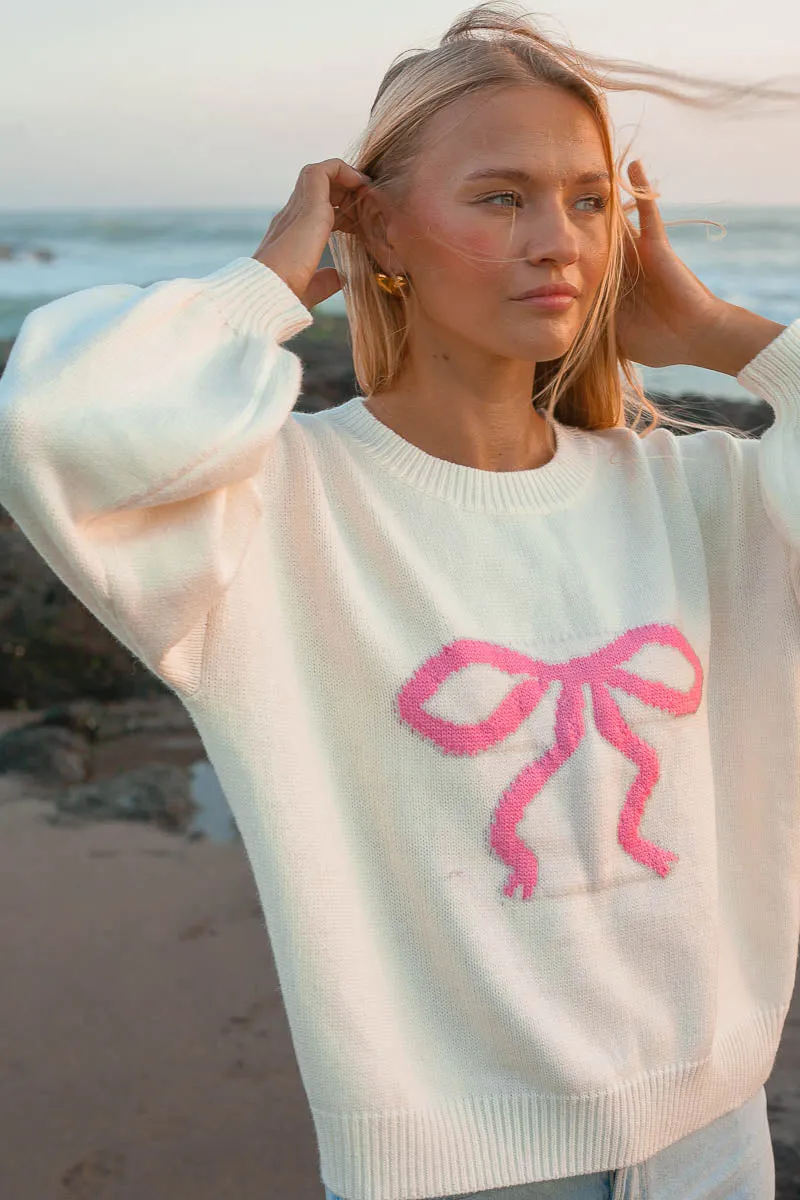 Bow Tie Crew Sweater