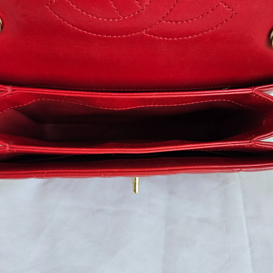 Chanel Trendy CC Red Quilted Top Handle Bag