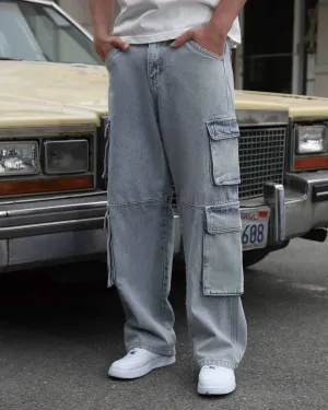 Comfortable Blue Baggy Jeans with Large Pockets