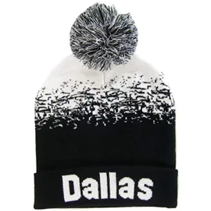 Dallas Men's Digital Fade Winter Knit Pom Beanie Hat (White/Black)