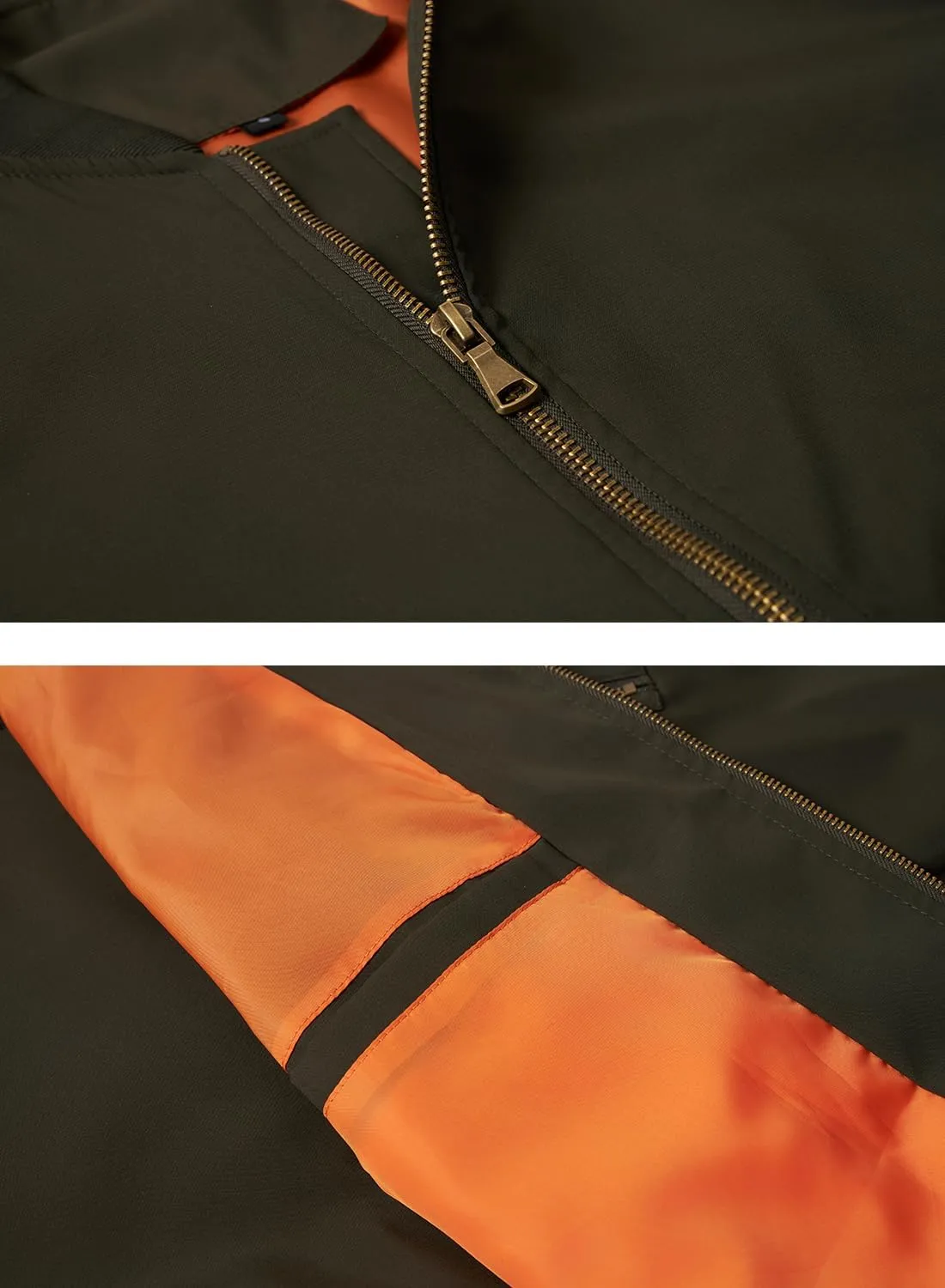 HOOD CREW Mens Bomber Jacket Lightweight Casual Stylish Spring Fall Windbreaker Zip Up Outwear Coat with Pockets
