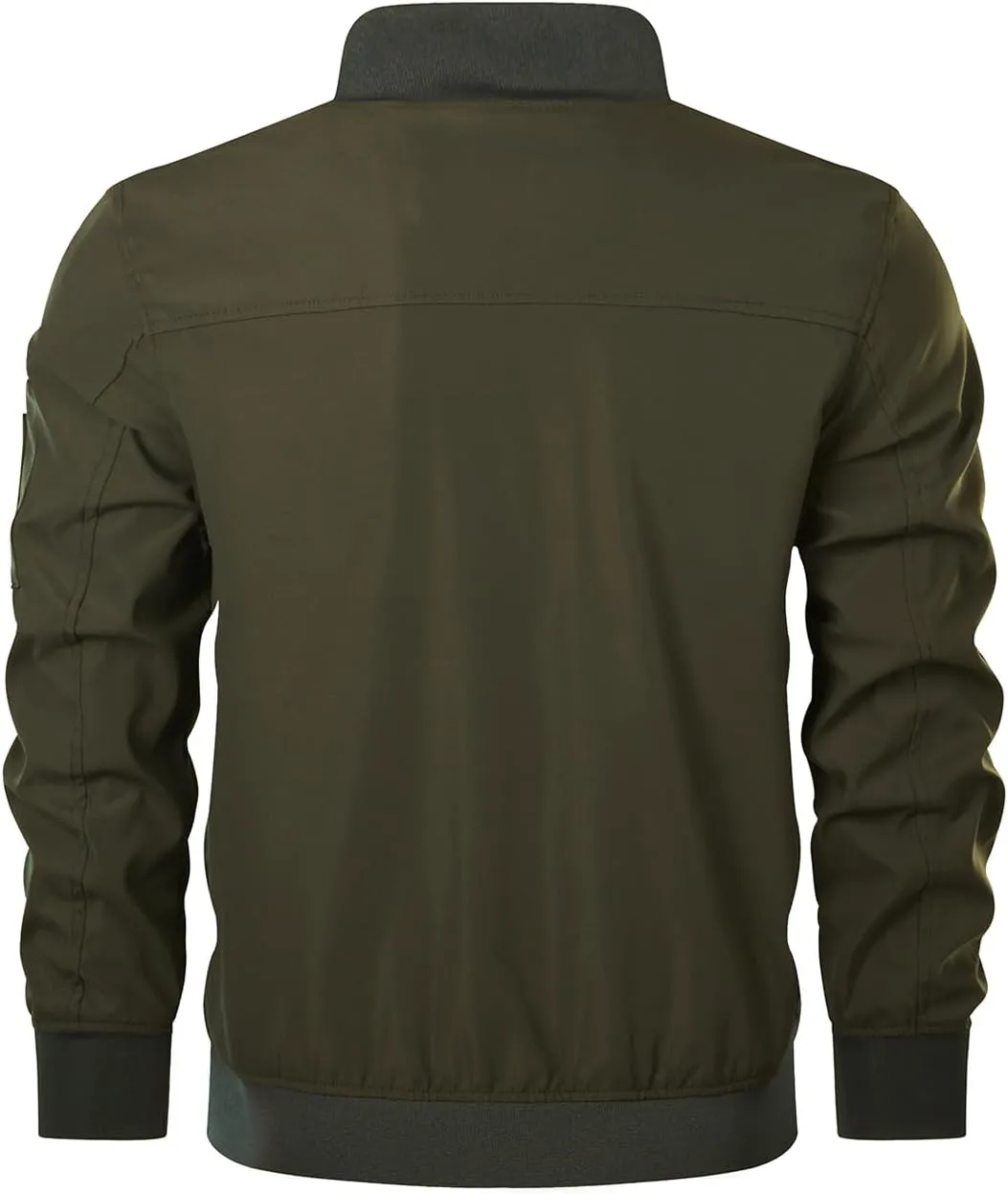 HOOD CREW Mens Bomber Jacket Lightweight Casual Stylish Spring Fall Windbreaker Zip Up Outwear Coat with Pockets