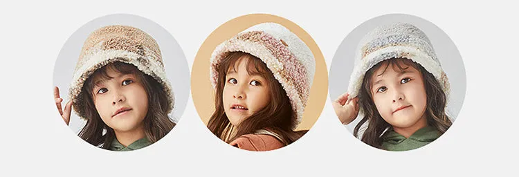 Kid's Plush Bucket Hat UPF 50  Winter Warm Caps