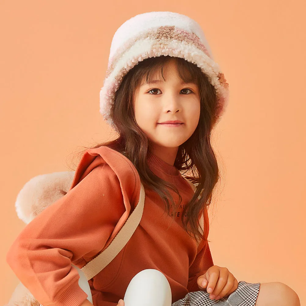 Kid's Plush Bucket Hat UPF 50  Winter Warm Caps