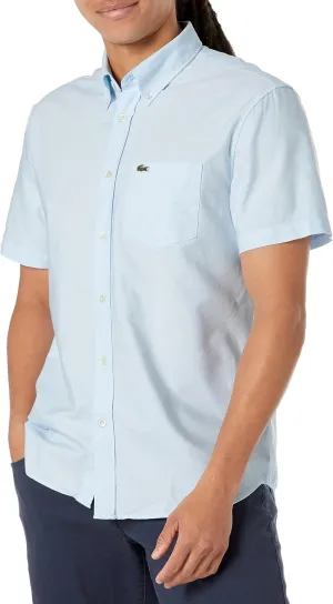 Lacoste Men's Short Sleeve Regular Fit Oxford Button Down Shirt