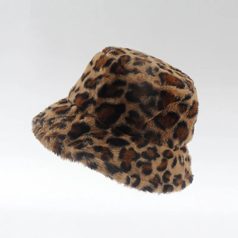 Leopard Fur Hat Autumn and Winter Thickening Warm Hat