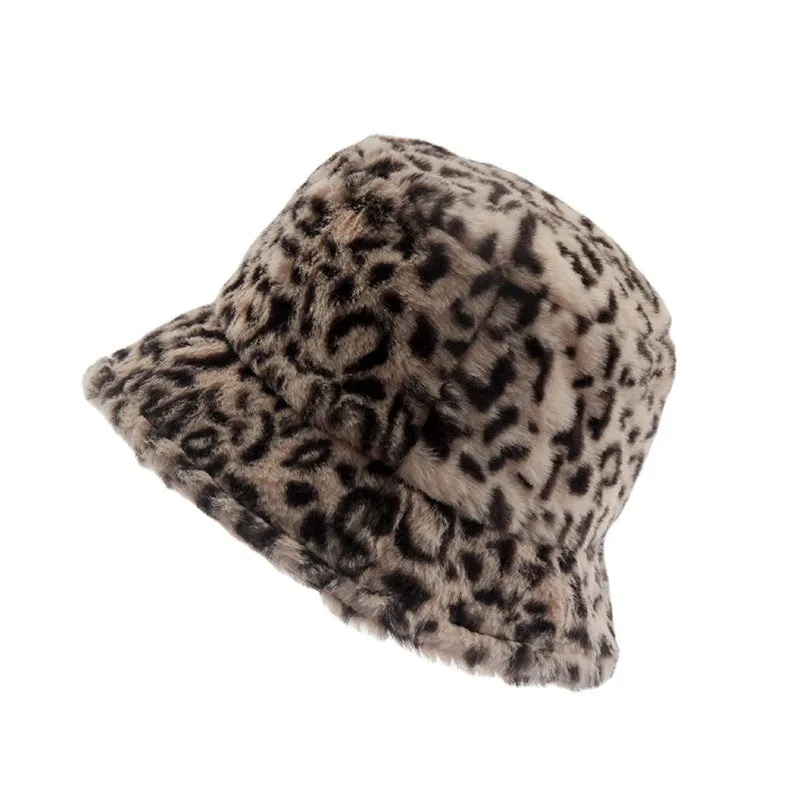 Leopard Fur Hat Autumn and Winter Thickening Warm Hat