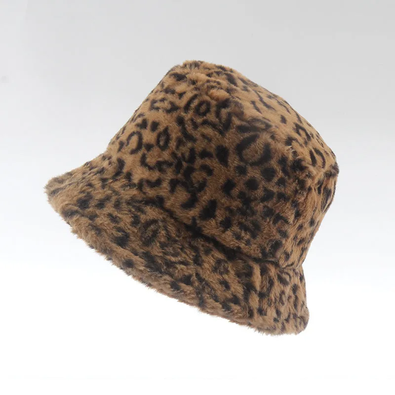Leopard Fur Hat Autumn and Winter Thickening Warm Hat