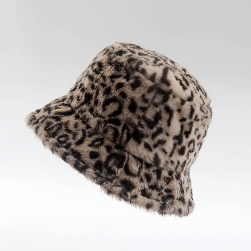 Leopard Fur Hat Autumn and Winter Thickening Warm Hat