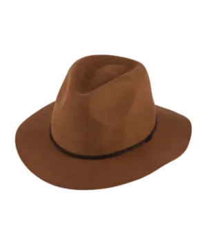 Mens Mid Brim Fedora Rajah CHESTNUT