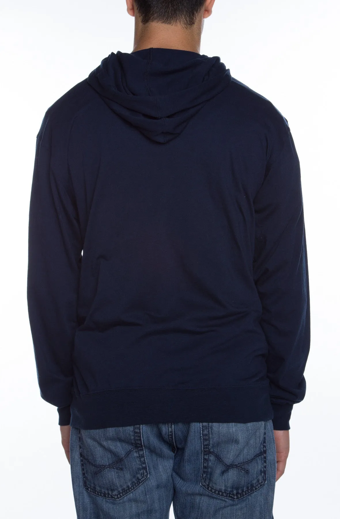 Men's Zip Beach Jersey Hoodie Deep Navy