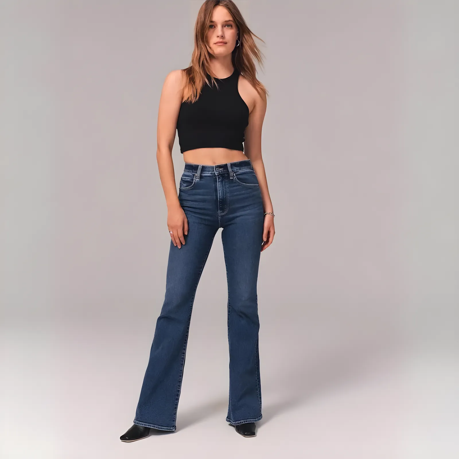 OCW Flare Jeans Ultra High Rise Stretch Comfortable Jeans