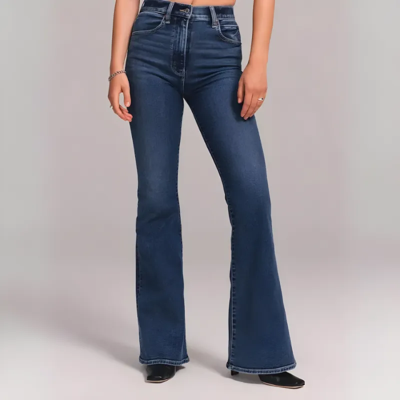 OCW Flare Jeans Ultra High Rise Stretch Comfortable Jeans