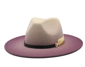 ((PRE-ORDER)) Purple & Cream Ombre Fidora Hat