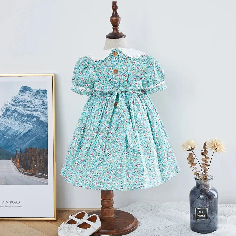 "Cammi" Floral Hand-Smocked Dress