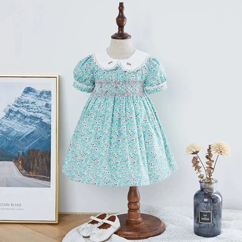 "Cammi" Floral Hand-Smocked Dress