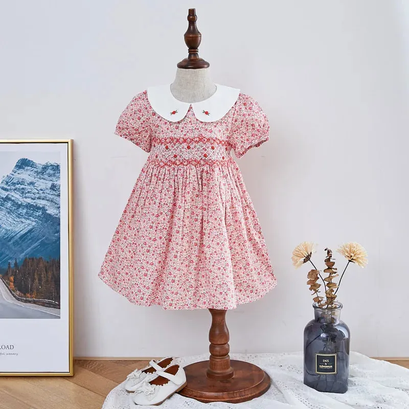 "Cammi" Floral Hand-Smocked Dress