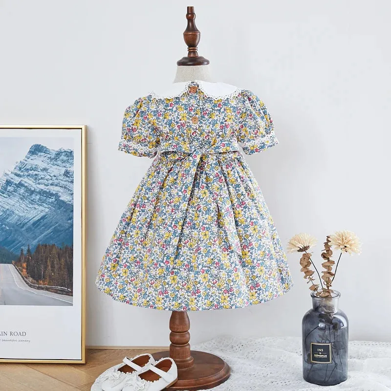 "Cammi" Floral Hand-Smocked Dress
