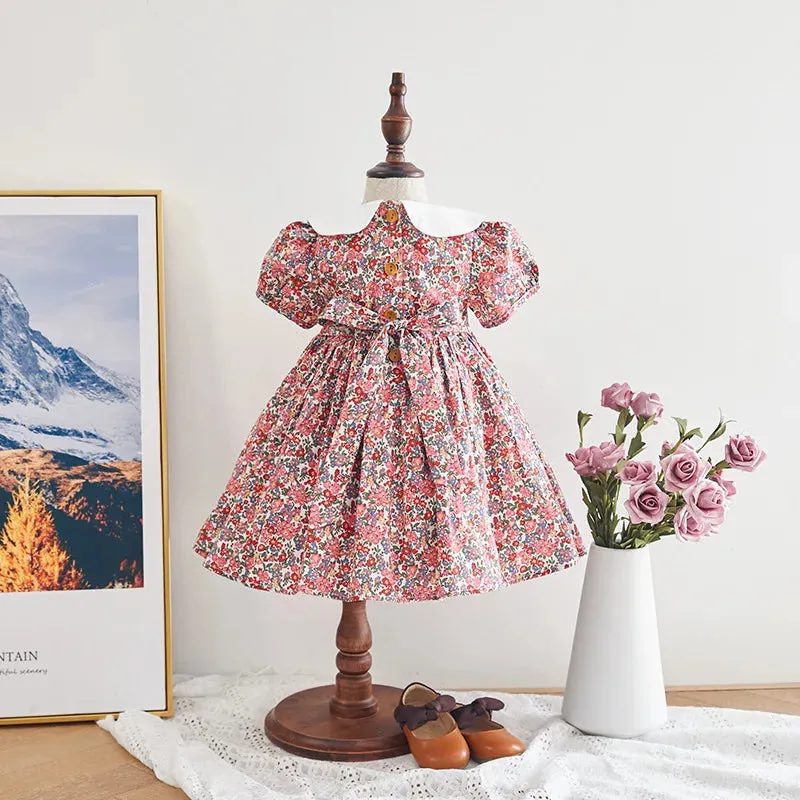 "Cammi" Floral Hand-Smocked Dress