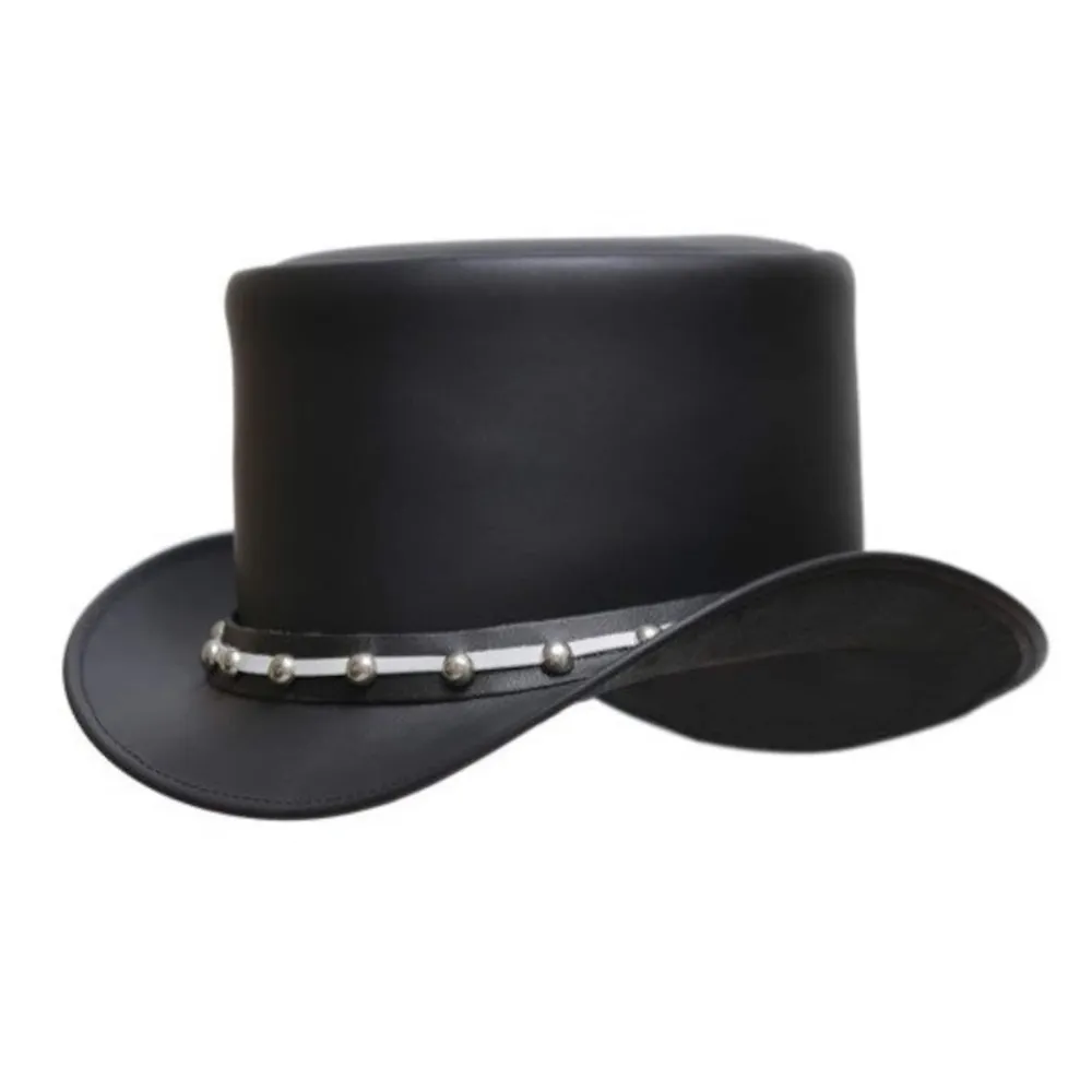 Revit Black Leather Top Hat