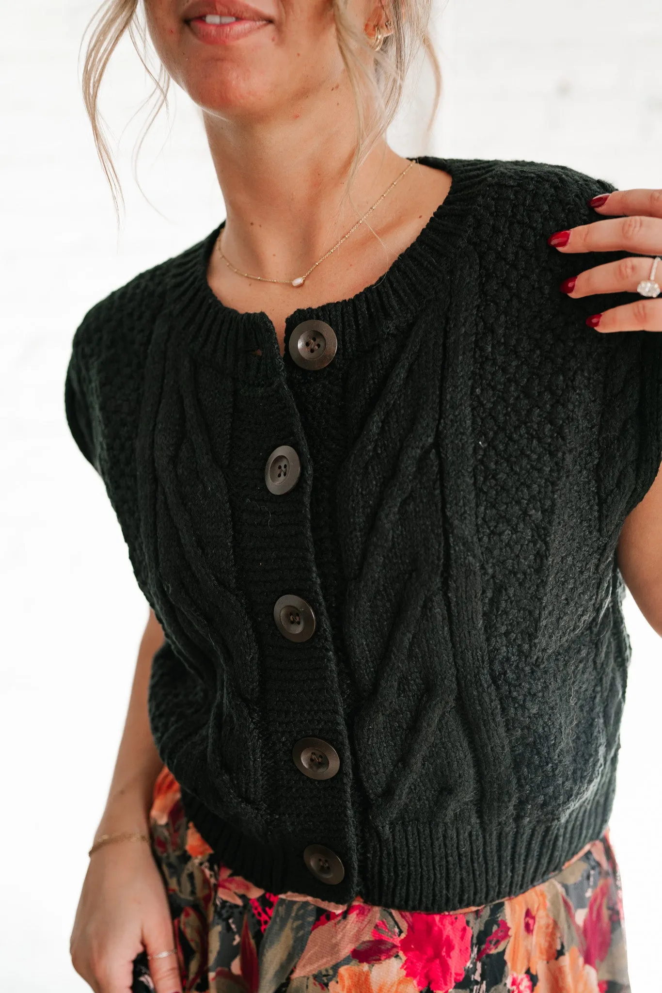 Secret Haven Cable Knit Vest