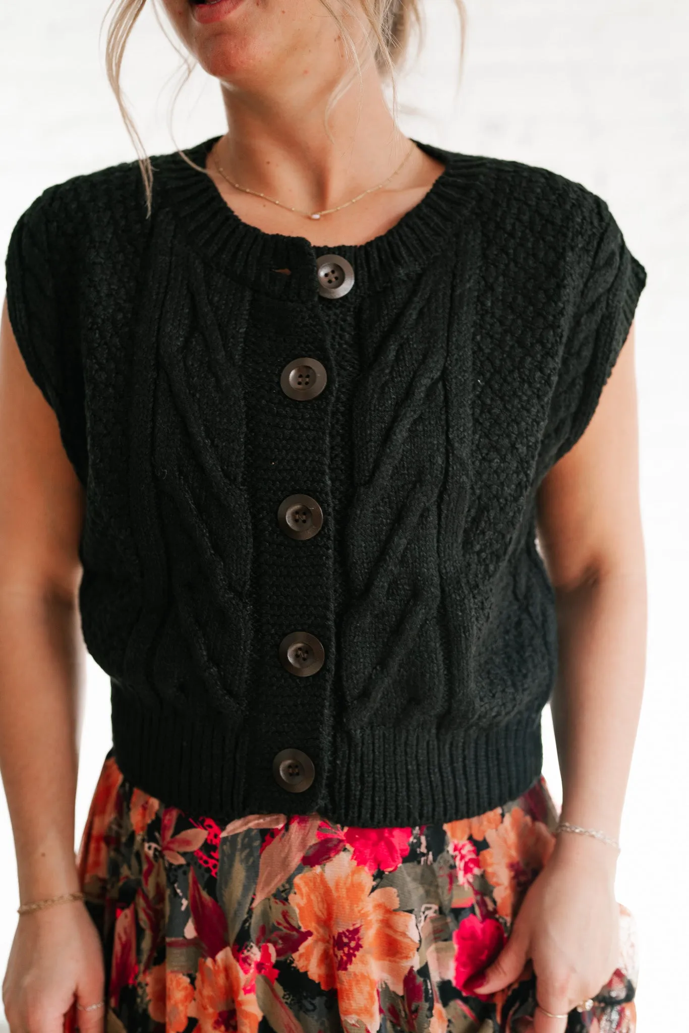 Secret Haven Cable Knit Vest