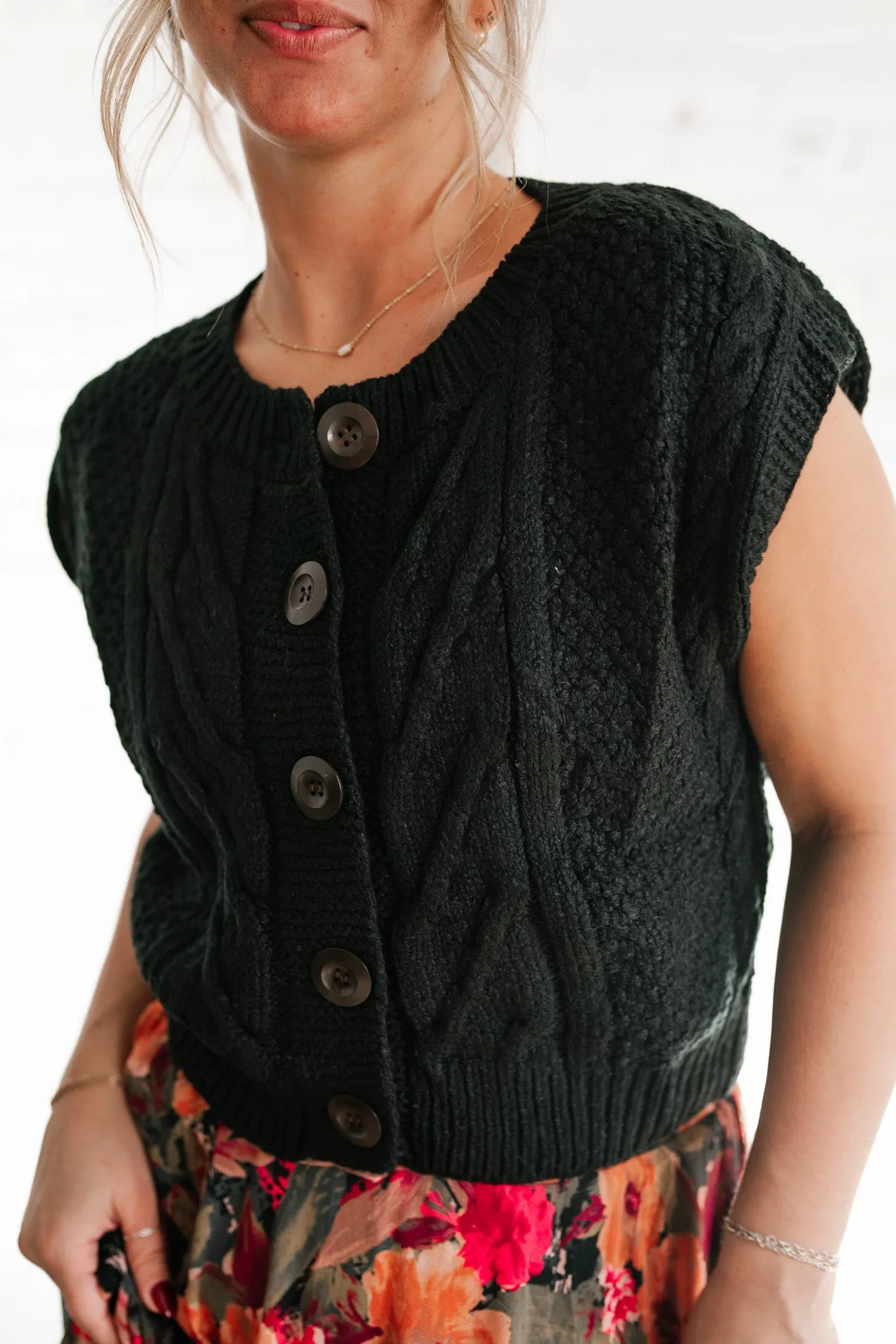Secret Haven Cable Knit Vest