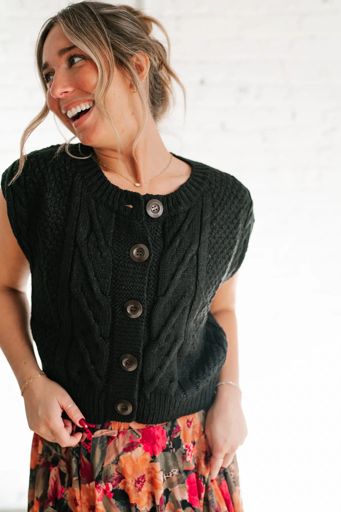 Secret Haven Cable Knit Vest