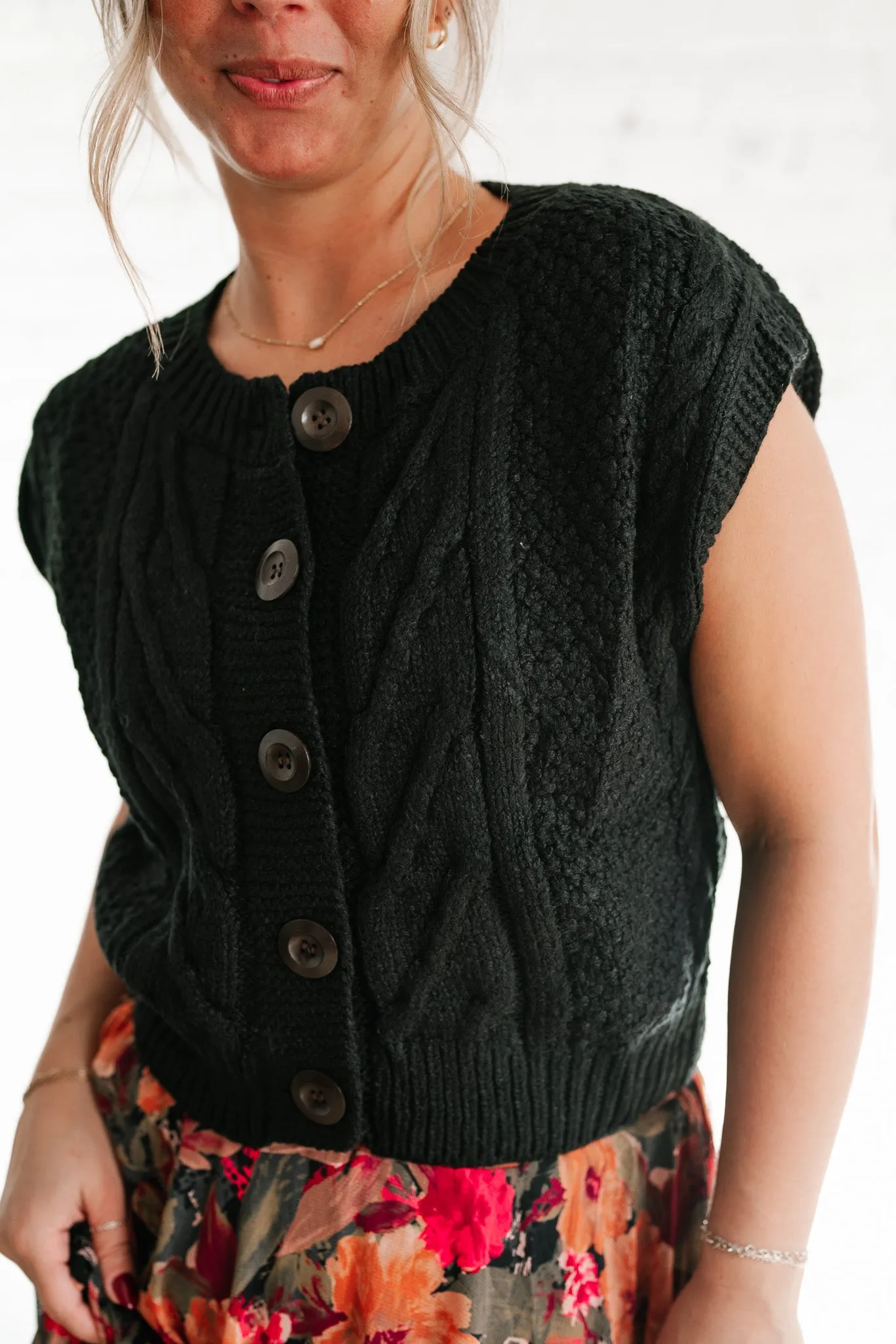 Secret Haven Cable Knit Vest