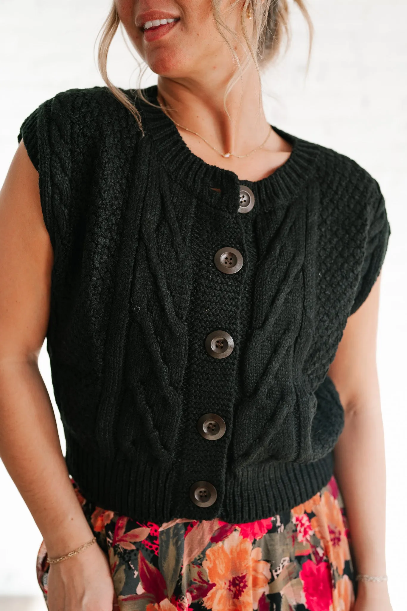 Secret Haven Cable Knit Vest