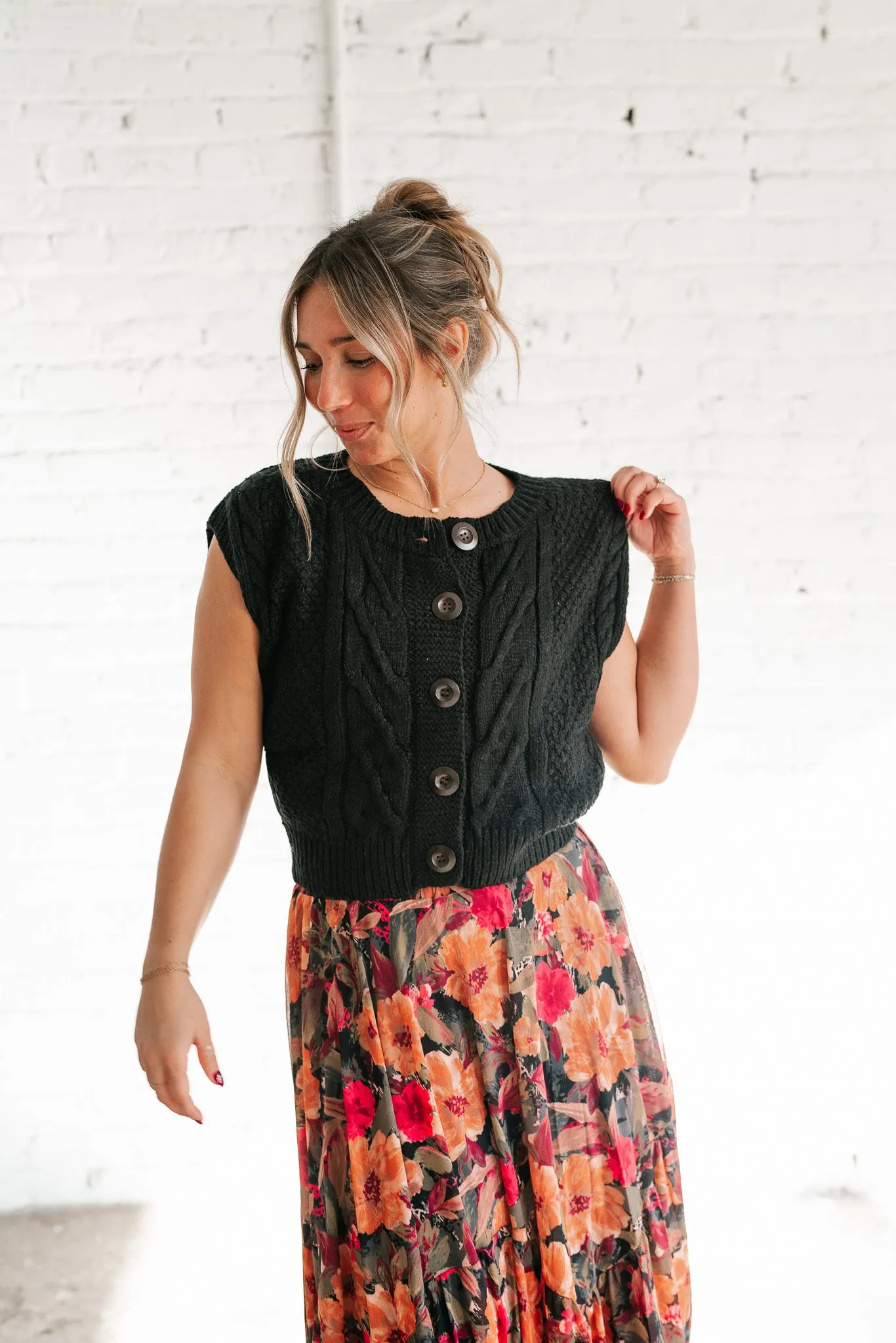 Secret Haven Cable Knit Vest