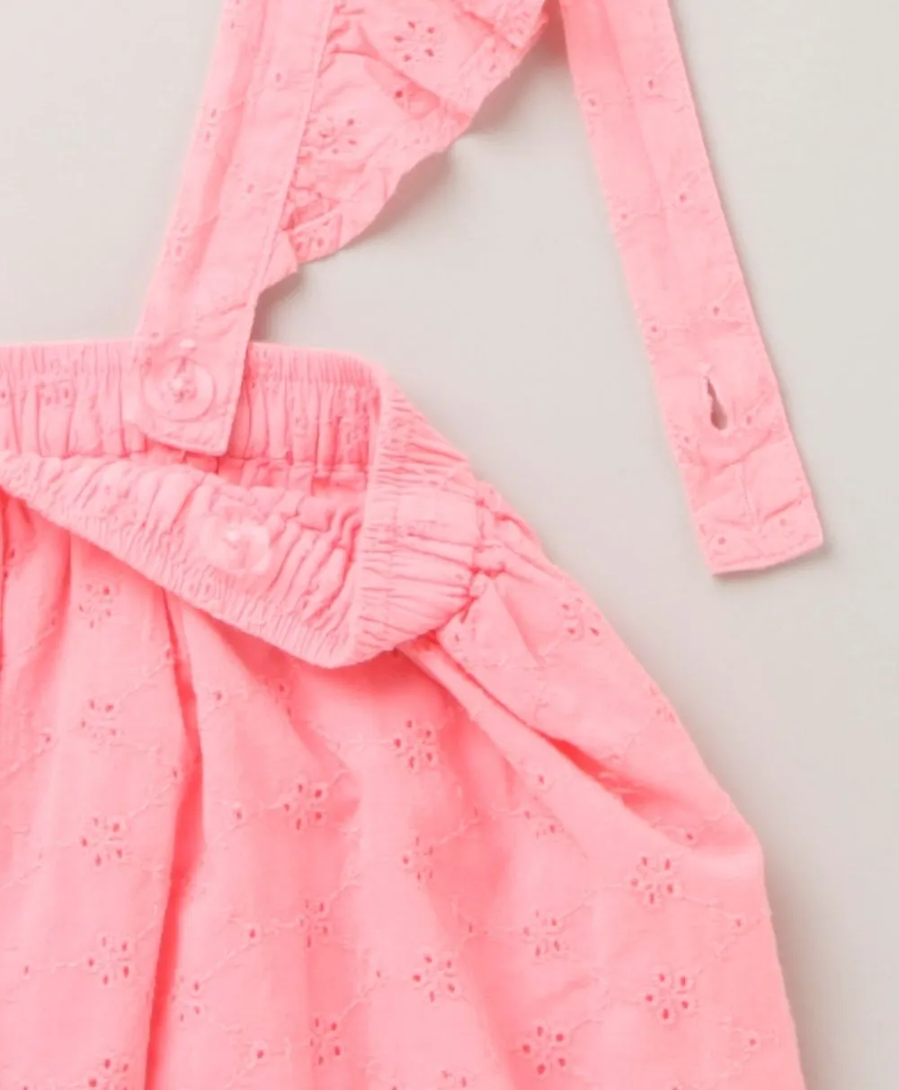 Sweetlime by As Embellished Dungaree Skirt - Neon Pink