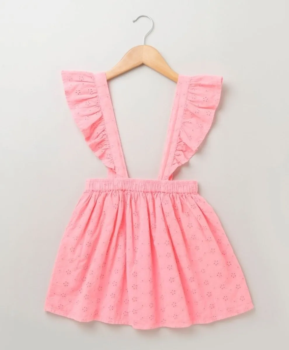 Sweetlime by As Embellished Dungaree Skirt - Neon Pink