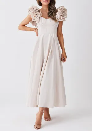 Taffeta Ruffle Woven Dress