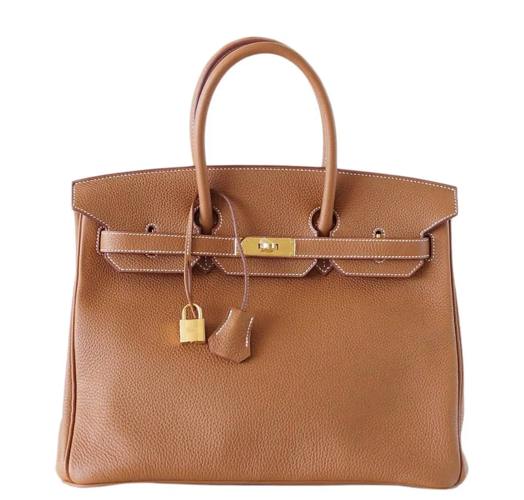 Trendy Inspired Hermès Togo Birkin 35cm Gold Bag Ghw