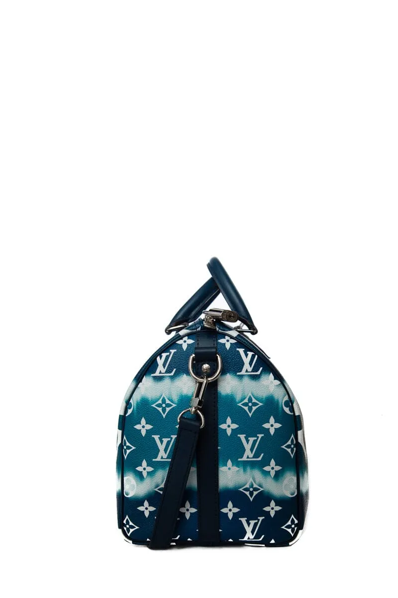 Trendy Inspired Louis Vuitton Blue Monogram Escale Speedy 3 Bandouliere Handbag