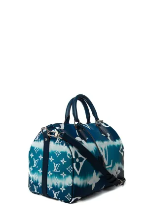 Trendy Inspired Louis Vuitton Blue Monogram Escale Speedy 3 Bandouliere Handbag
