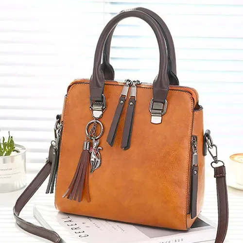 Trendy Tassel Accent Messenger Bag