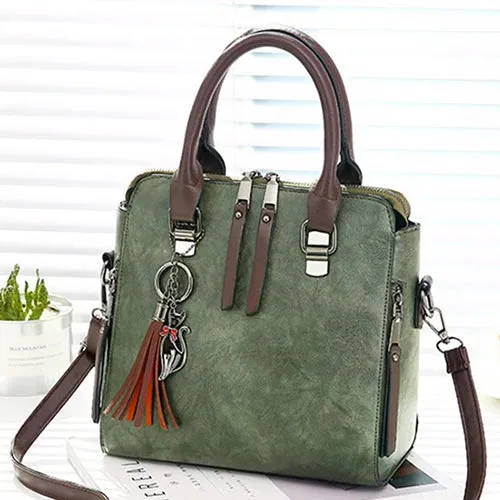 Trendy Tassel Accent Messenger Bag