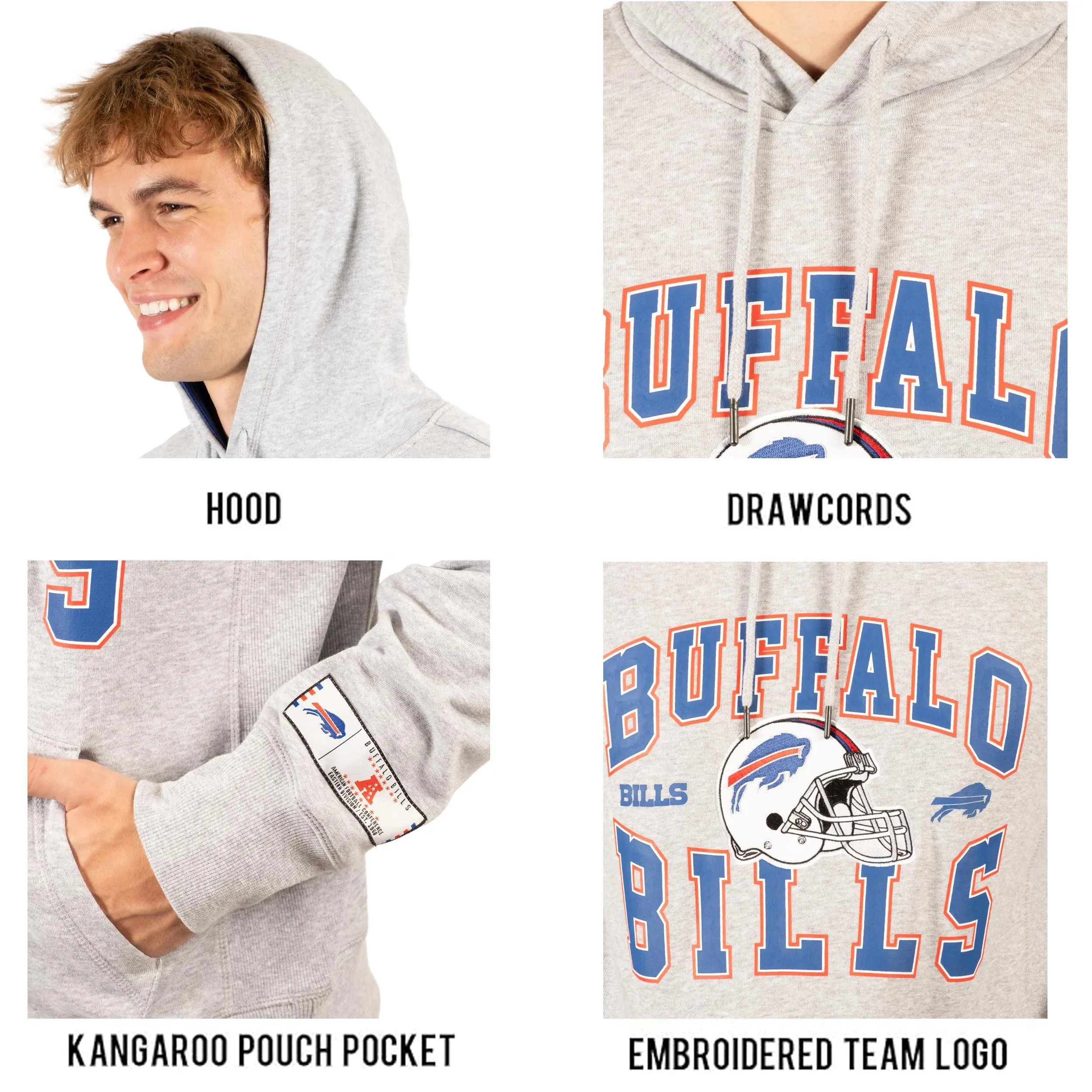 Ultra Game NFL Official Adults Ultimate Quality Super Soft Hoodie Sweatshirt - Unisex, Chicago Bears, Heather Gray|Chicago Bears